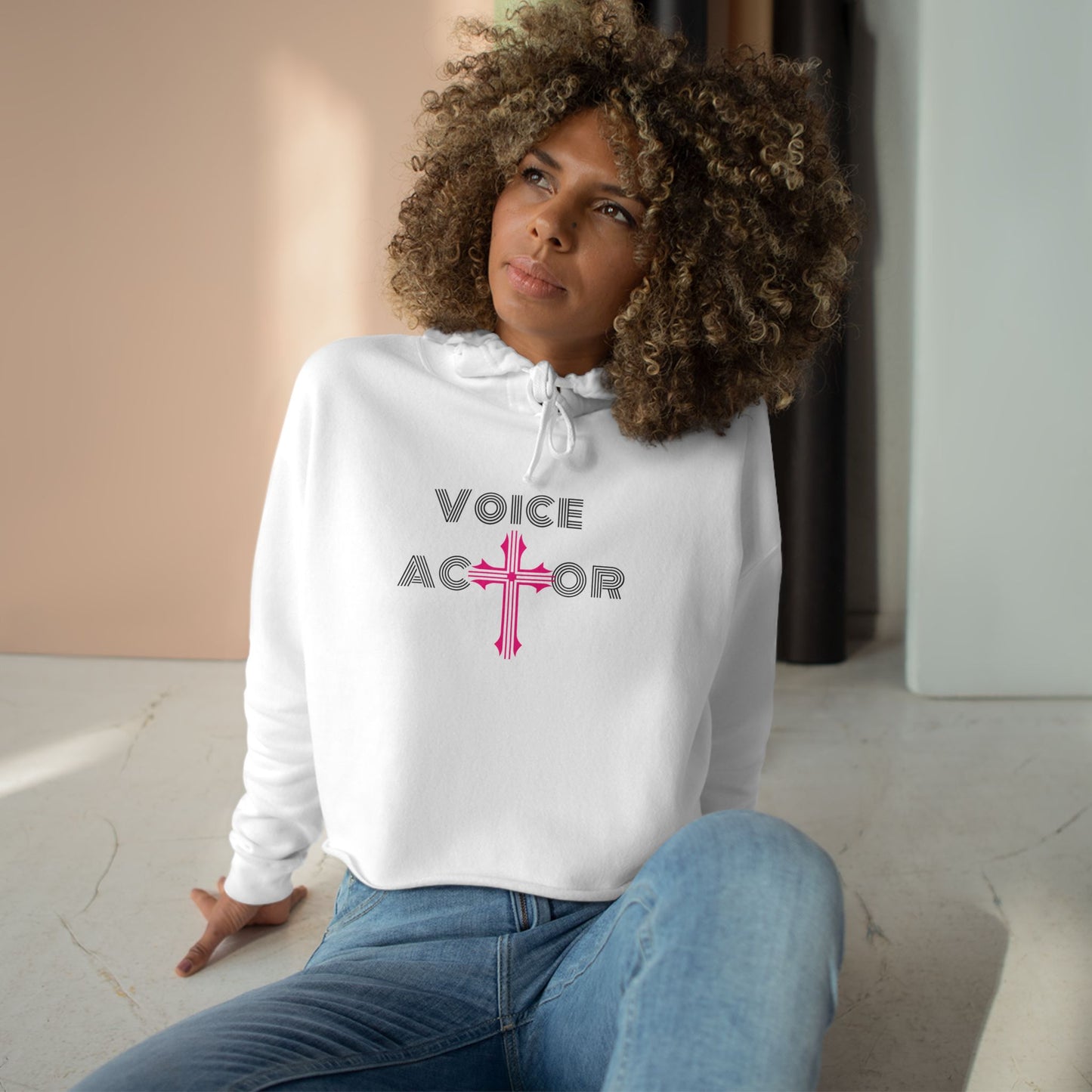 Voice Actor Cross Women’s Cropped Hooded Sweatshirt