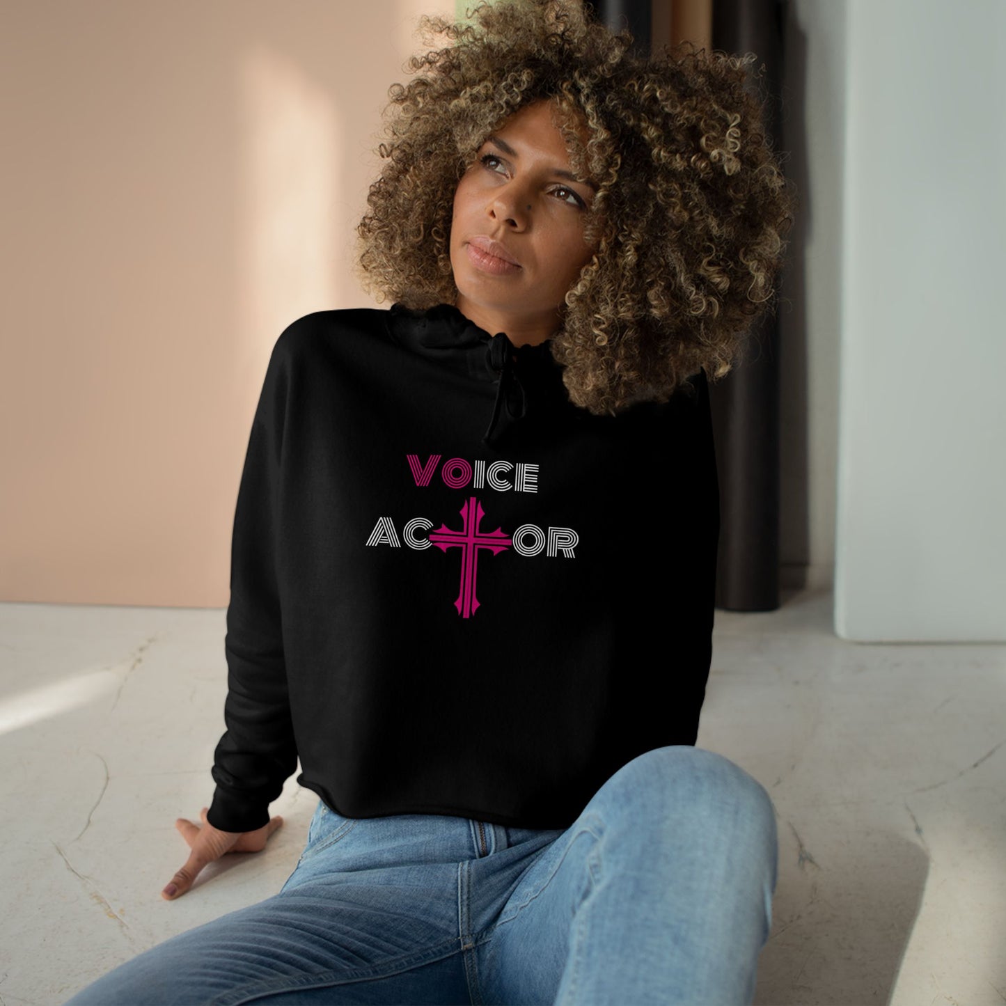 Voice Actor Cross Women’s Cropped Hooded Sweatshirt