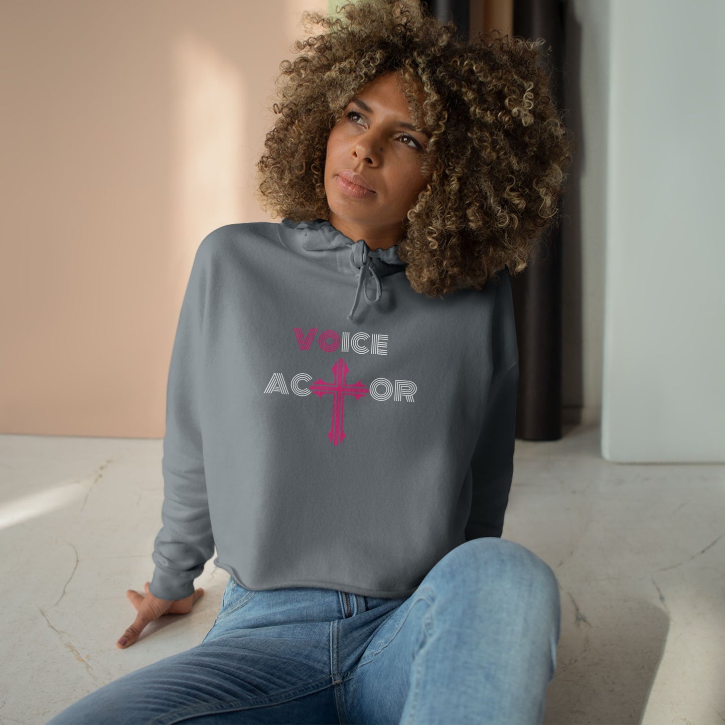 Voice Actor Cross Women’s Cropped Hooded Sweatshirt